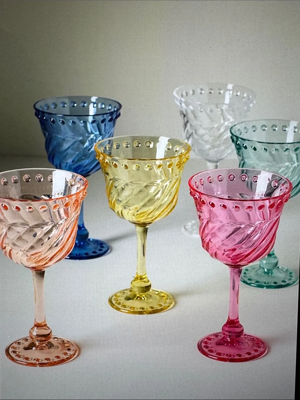 Anthropologie (6) Esther Acrylic Wine Glasses